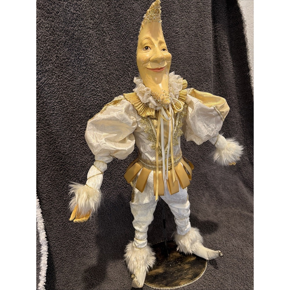 25" decorative Pierrot/clown "Man in the Moon" theatrical figure Crescent Moon